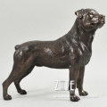 Outdoor garden life size animal statue bronze rottweiler dog sculpture